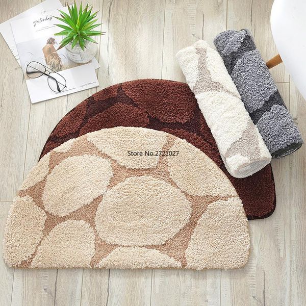 

bath mats pebble semi-circular bathroom toilet door mat carpet step pad absorbent non-slip bedroom