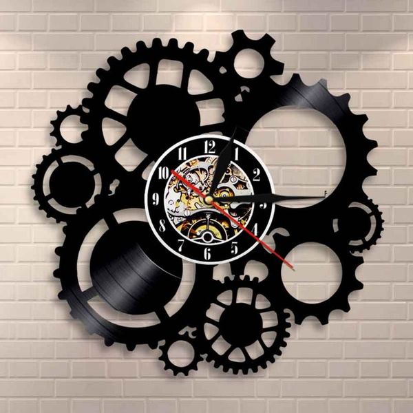 

wall clocks steampunk decor clock victorian industrial gears record and cogs decorative