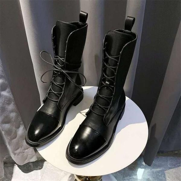 

patent leather women boots british style flat black pointed toe handsome motorcycle women's big size 43