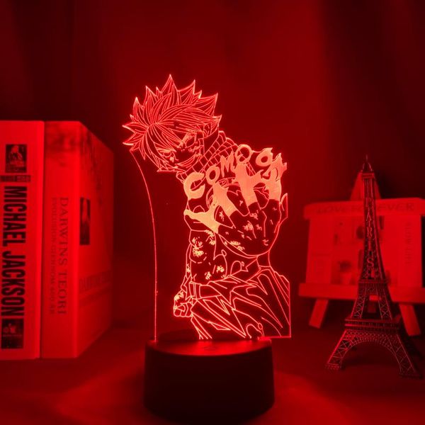 

night lights fairy tail led light anime figure for home decoration birthday gift manga 3d lamp natsu dragneel