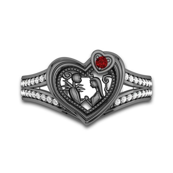 

budrovky gun black heart rings for women love red ring crystal ring wedding valentines day gift christmas gift drop shippingdio chan contact, Silver