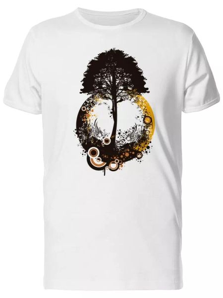 

tree silhouette on the moon men's tee -image by shutterstock, White;black