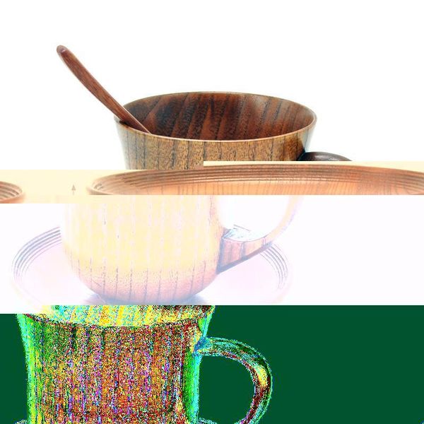 

water bottles 3pcs/set wooden cup saucer spoon set coffee tea tools accessories