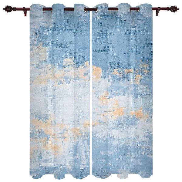 

translucent curtains abstract beach landscape valance window living room bedroom curtain & drapes