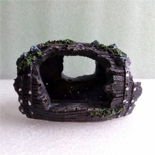 

decorations artificial resin barrel aquarium fish tank decoration hiding cave shelter simulation ornament landscape 1pcs