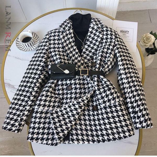 

elegant plaid coat women jacket spring autumn thicked warm loose double breasted all-match 2a3242 210507, Black;brown