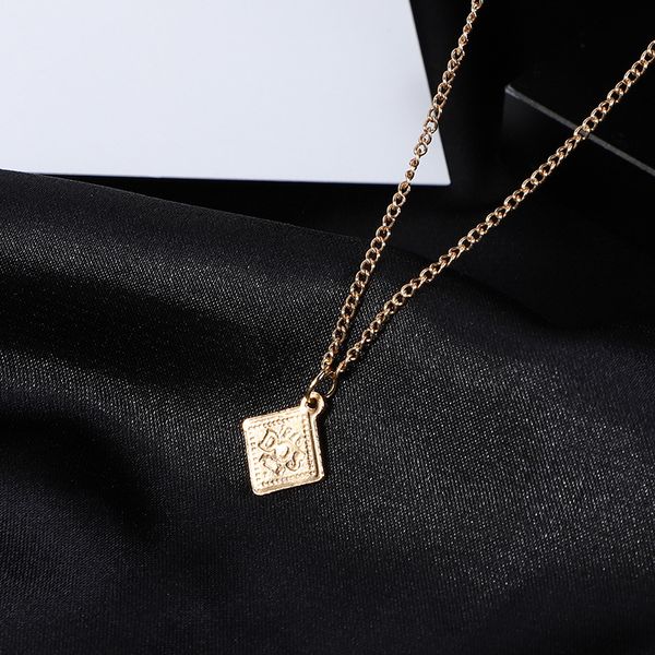 

alloy simple pendant long lovers necklace, Silver
