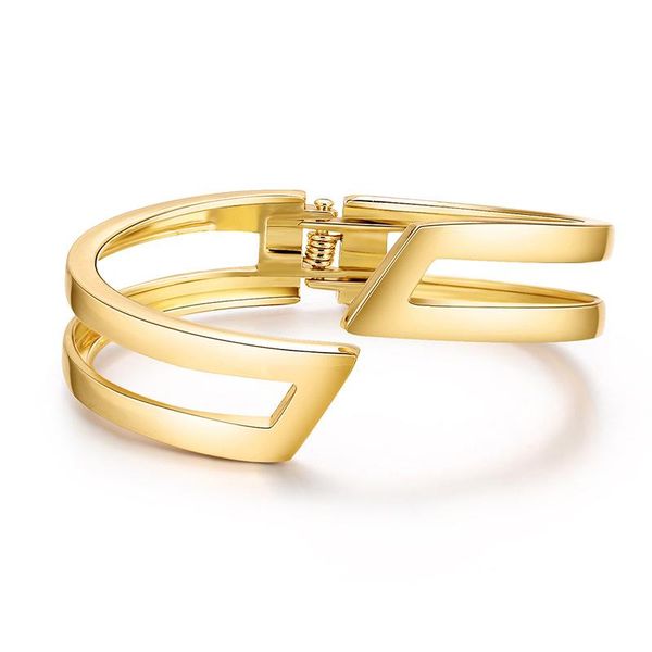 

bangle ornapeadia 2021 summer bracelet jewelry gold-plated geometric symmetrical hollow opening wholesale, Black
