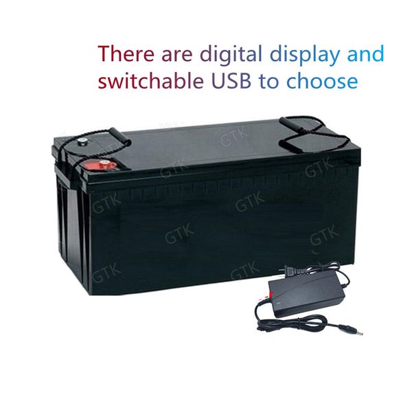 

gtk lifepo4 battery pack 12v 300ah high capacity lithium iron phosphate with 4s bms for rv solar inverter ups power supply system +charger