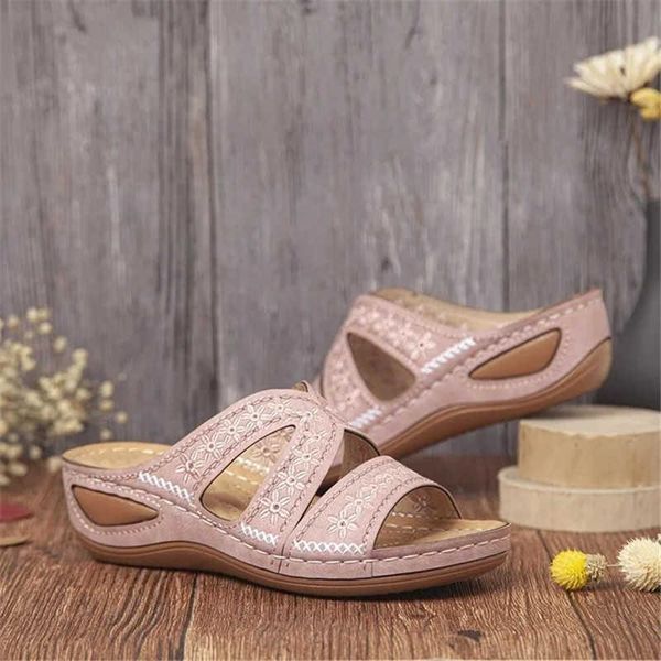 

sandals women casual wedges open-toe summer soft fish mouth platform plus size shoes outdoor slippers, Black