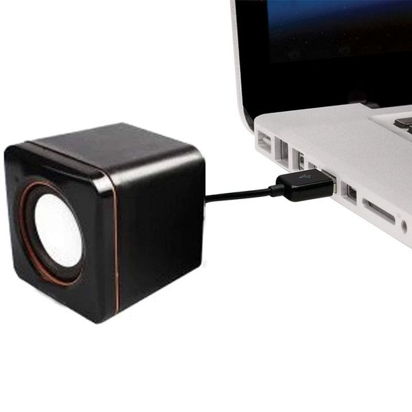 1 paio di mini altoparlanti portatili USB per computer cablati lettore musicale audio altoparlante quadrato computer portatile compatto con jack da 3,5 mm