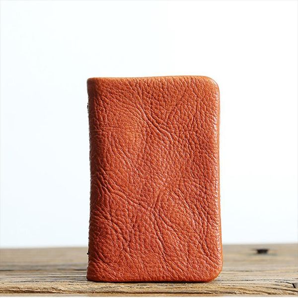 

genuine leather wallet men women vintage handmade short bifold small slim wallets purse female with zipper coin pocket, Red;black