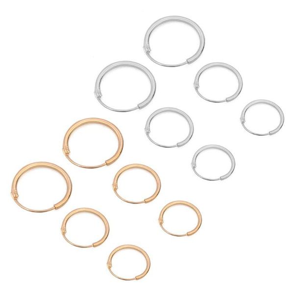 

hoop & huggie 13mc 3 pairs minimalism round circle earrings women fashion jewelry, Golden;silver