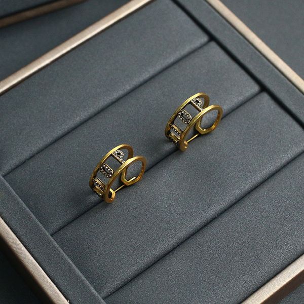 

d / d new brass diamond earrings, Golden