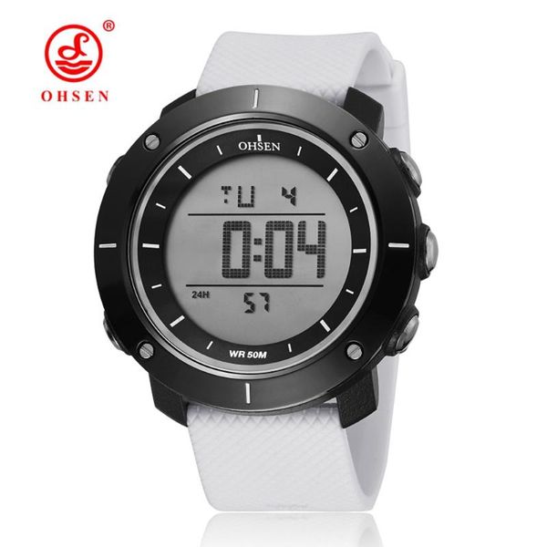 

digital led men sport wristwatches relogio masculino 50m waterproof fashion white casual watch alarm satch male clocks, Slivery;brown