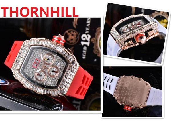 Herren Quarzuhren Montre de Luxe Gummi Saphirglas 5 ATM wasserdicht super leuchtende Männer Frauen Fabrik Big Diamonds Ringuhr