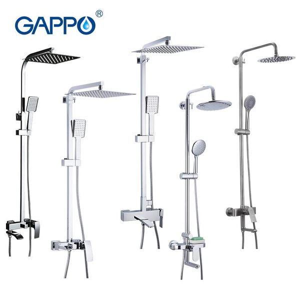 

bath shower system wall mounted rainfall head faucet single handle bathroom set waterfall massage jets spout sets