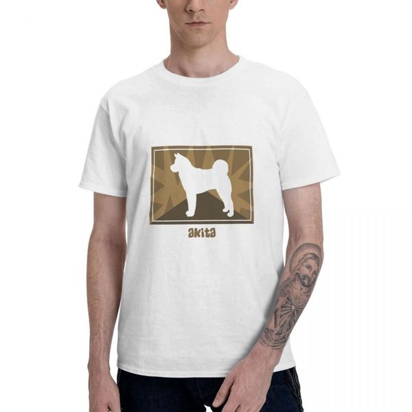 

men's t-shirts earthy akita graphic tee basic short sleeve t-shirt funny, White;black