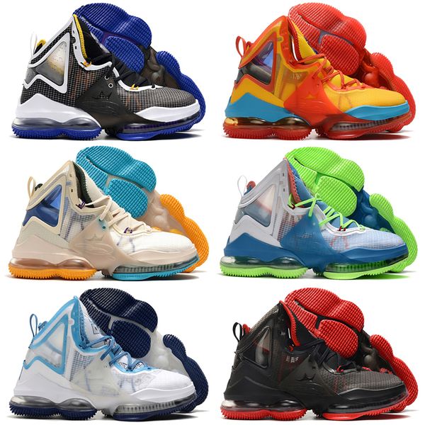 

2022 men lebrons 19 xix outdoor shoes uniform hook space jam dutch blue harwood classic hook bred training sneakers sports mens shoe size 40