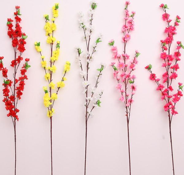 

decorative flowers & wreaths 65cm artificial cherry spring plum peach blossom branch silk flower tree for wedding party decoration white red