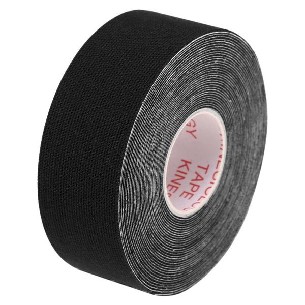 

5m athletic muscle bandage sports tape breathable shoulder ankle wrist foot elbow recovery therapy equipment & knee pads, Black;gray