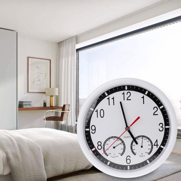 

wall clocks 10" silent clock decorative & humidity meter non-ticking