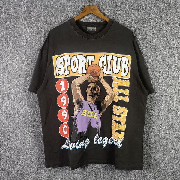 

t shirt tee 22ss apparel men women funny skull print short sleeve t-shirt real pics, White;black