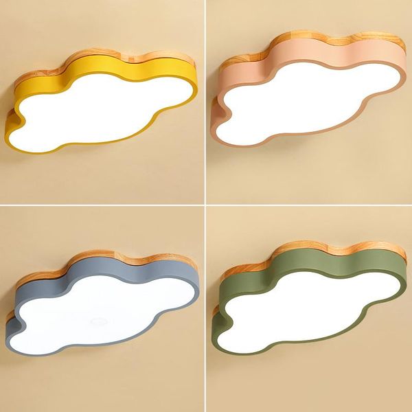 

wooden cloudy led ceiling lights for child room living cloud shape dimmable indoor lamp lighting fixtures luminaria