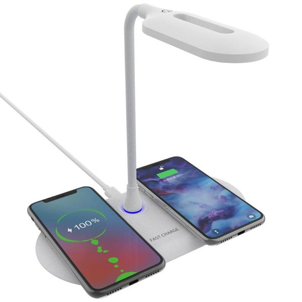 

hubs led desk lamp dimmable table dc9v usb powered light night wireless charging portable 360-degree rotatable
