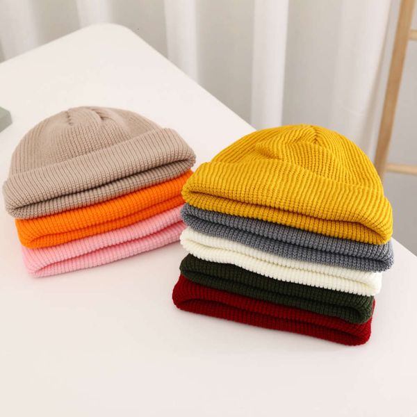 

gautumn ball caps women's melon skin knitted landlord hat cold men's winter wool, Blue;gray