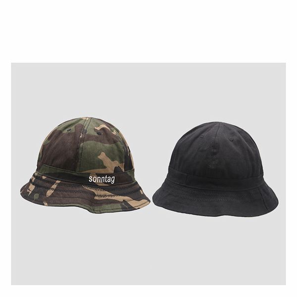 

camouflage double-sided embroidery letter fisherman outdoor fishing expansion men's women's basin hat hip hop sun visor hat