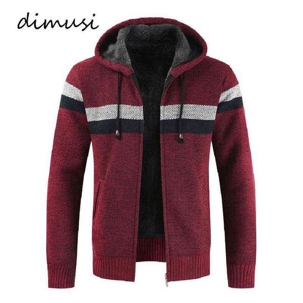 

dimusi winter men's sweater coats casual mens cardigan sweater jackets men warm knitted ziphoodie knitted jackets clothing y1122, Black;brown