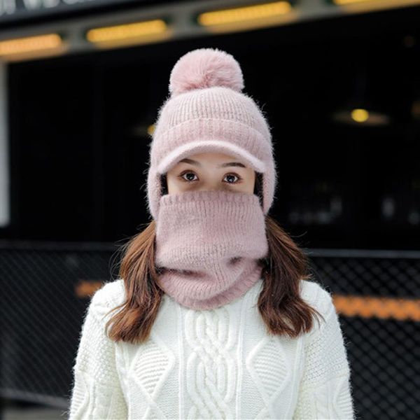 

beanie/skull caps hat women lady winter imitation hair wool thickened warm knit hats for cap, Blue;gray