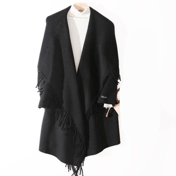 

women's wool & blends 2021 autumn winter female coat casual ladies outerwear solid color slim fit women woolen high quatily, Black