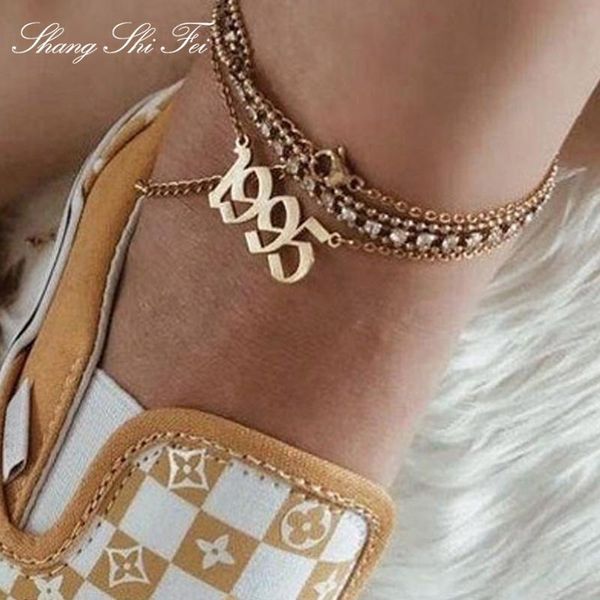 

anklets old english date anklet , birth year anklet, women birthday charm gift, christmas gift, Red;blue