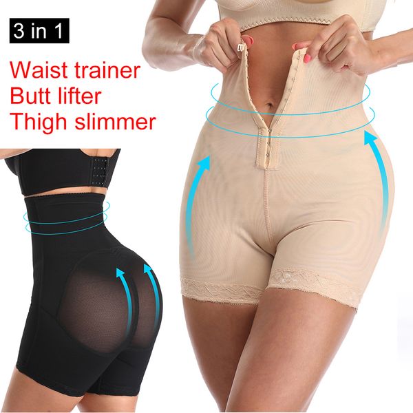 

plus size shapewear high waist workout waist trainer corset butt lifter tummy control booty lift pulling underwear body shaper