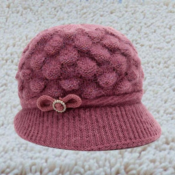 

beanies winter warm knit hat non-shedding breathable vibrant color with visor for women
