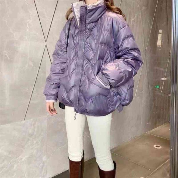 

huikui broken code clear contrast down jacket winter coat women's wt827, Black