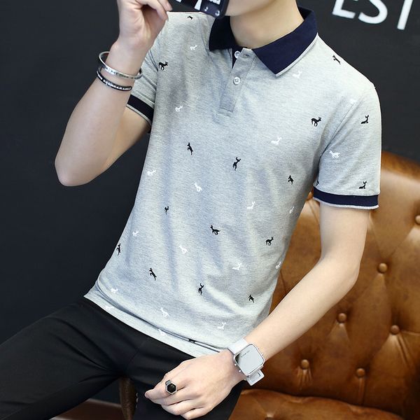 

men's polo shirt summer large short sleeve cotton t-, White;black