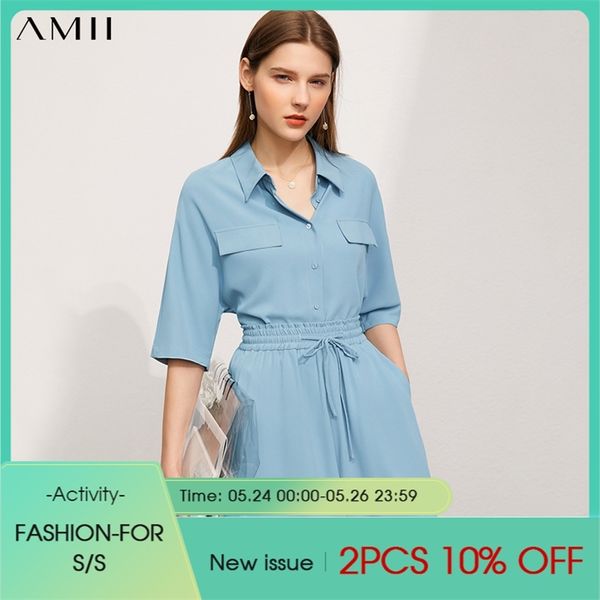 

minimalism summer women's shirt offical lady solid chiffon causal elastic waist loose shorts 12140623 210527, White