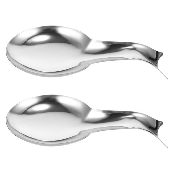 

spoons 2pcs durable stainless steel spoon kitchen multifunctional (silver)