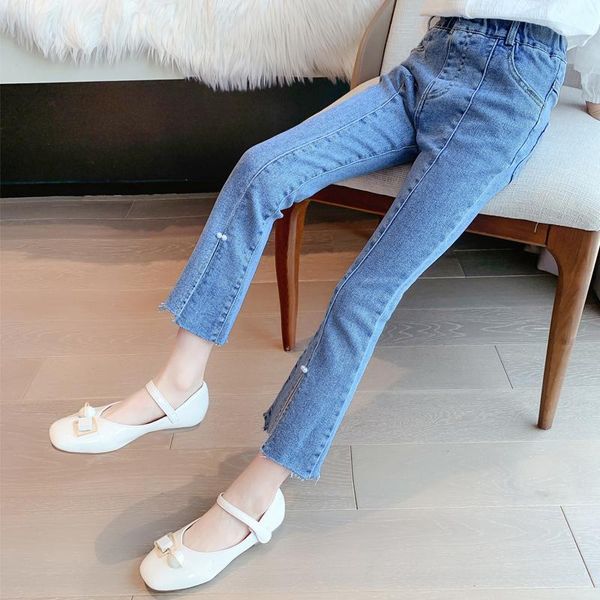 

jeans flared with ankle pearls, Blue