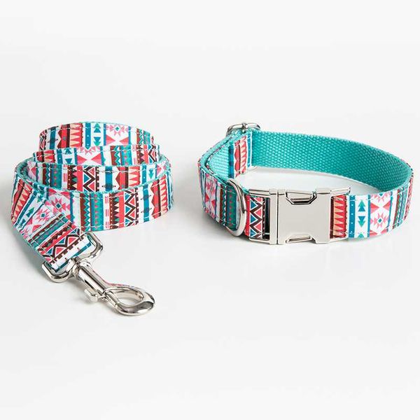 

dog collars & leashes personalized collar leash set graffiti pattern nylon pet walking customized id tag for medium large dogs