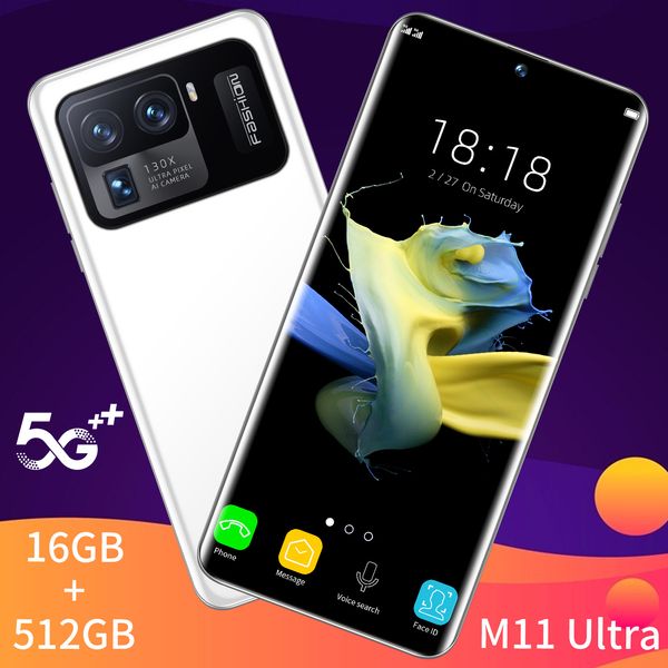 

unlocked version 7.3 inch smart phone android 11.0 16gb ram 512gb rom 6800mah big battery deca core cpu mobile phone 32+64mp rear cameras