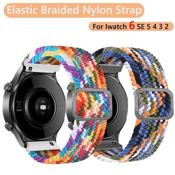 

watch bands 20mm 22mm braided solo loop band for samsung galaxy 3 46mm 42mm active 2 40mm 44mm gear s3 bracelet huawei gt2 pro strap, Black;brown