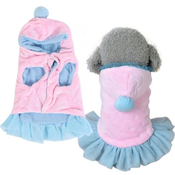 

dog apparel dress autumn winter cute soft plush clothes for small dogs puppy overall clothing outfit dresses