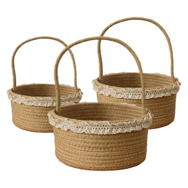 

storage baskets 3pcs woven handmade organizer bins for camping