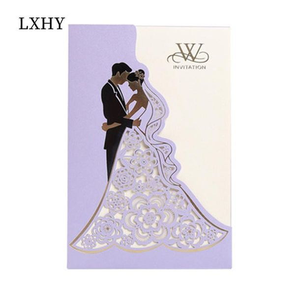 

greeting cards korean style wedding invitation set with envelope laser hollow craft necessary to marry