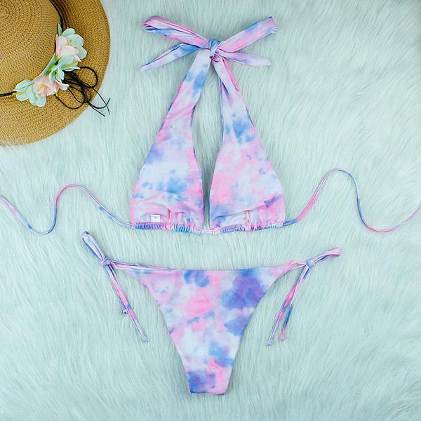 

women's swimwear bikini swimsuit women print summer beachwear set bathing suit lace up female push, White;black