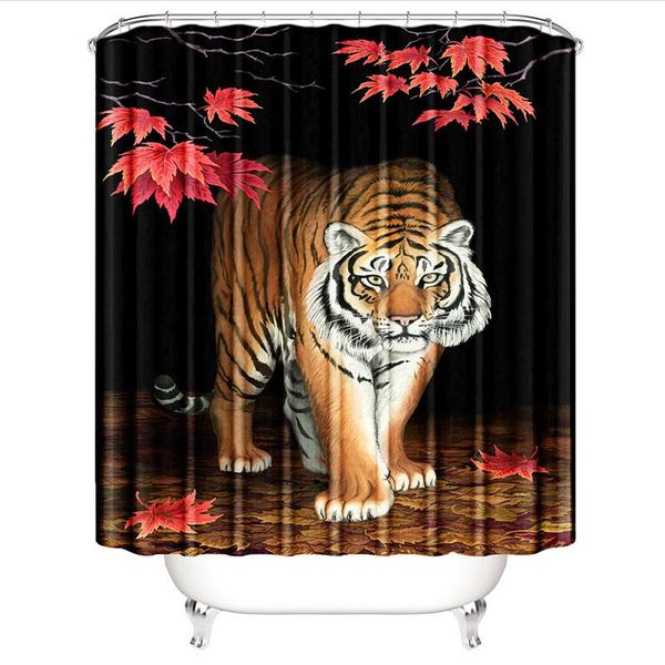 

shower curtains waterproof curtain for bathroom polyester fabric tiger leopard toilet